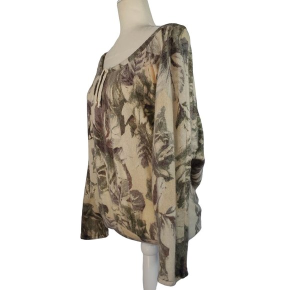 Small TWINSET Simona Barbieri Earth Tone Sweater Swoop Neck Angora Blend Ivory - Picture 2 of 6